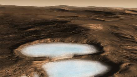 اكتشاف 150 مليار متر مكعب من الماء المتجمد تحت سطح المريخ