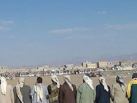 مخيم اعتصام الحوثيين بمنطقة الرحبة الواقع على مقربة من مطار صنعا