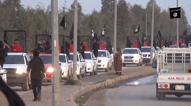 بالفيديو والصور .. داعش يسيّر 21 كردياً عراقياً بزي الإعدام في أقفاص