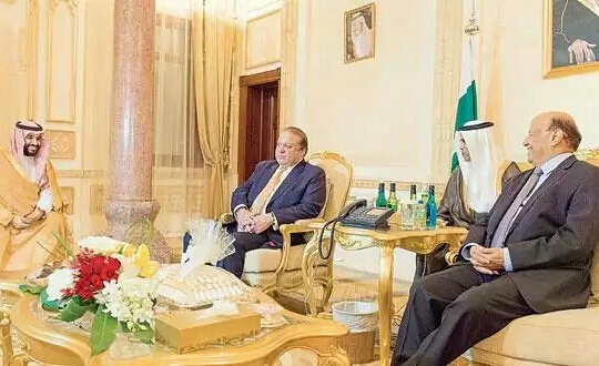 الرئيس هادي يلتقي برئيس الوزراء الباكستاني ووزير الدفاع السعودي لبحث تعزيز السلام في المنطقة