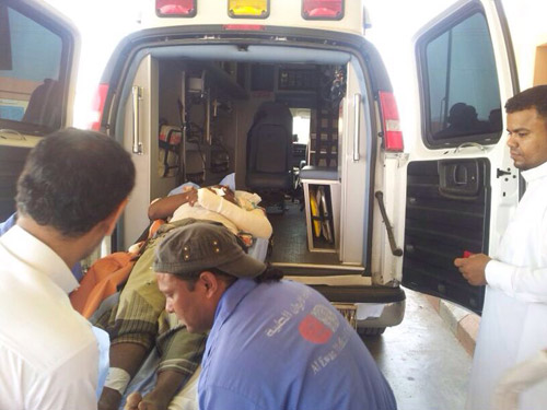 إصابة 73 يمني في حادث انقلاب «قلاب» حرس الحدود السعودي أثناء ترح