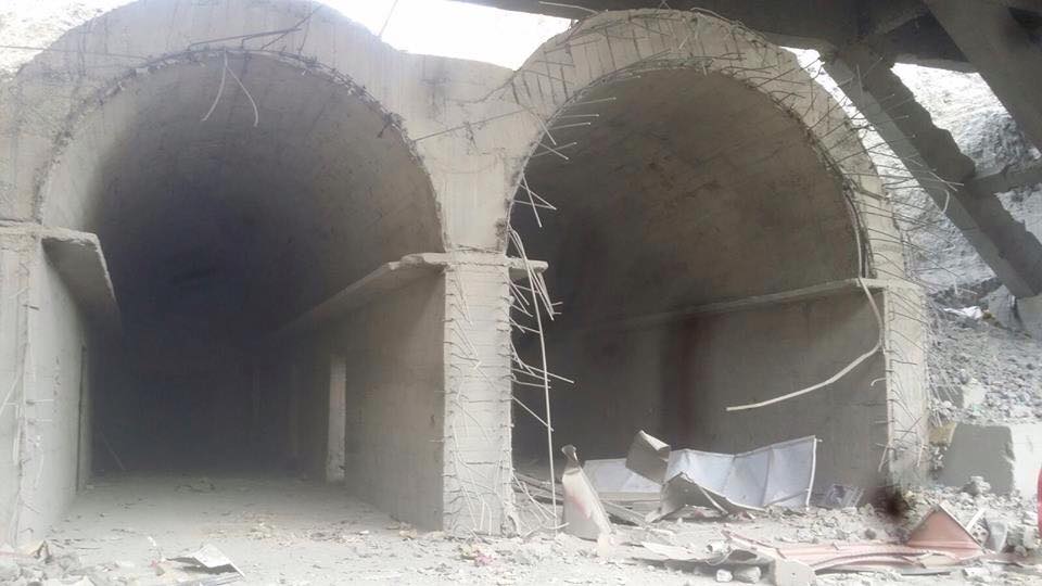 بالصور: مقاتلات التحالف تكشف أكبر نفق سري داخل العاصمة صنعاء يمت