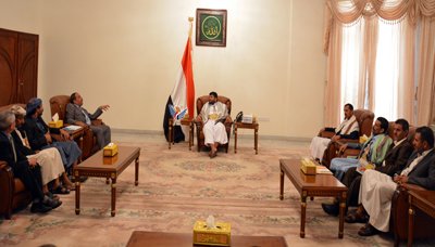 رئيس اللجنة الثورية الحوثية يلتقي محافظي صنعاء والبيضاء ومأرب والجوف