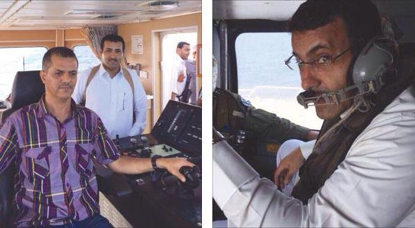 صورة للسفير السعودي على متن مروحية.. وأخرى داخل سفينة