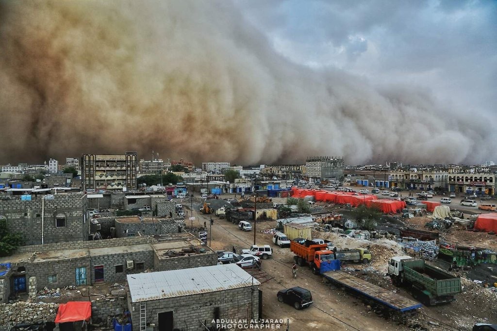 موجة غبار مارب الجوف شبوة حضرموت السعودية اليمن احوال جوية طقس