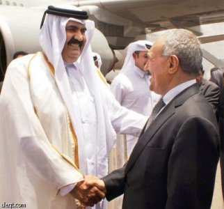 علي عبدالله صالح وحمد بن خليفه آل ثاني