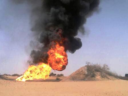 رجال قبائل في مأرب وشبوة مستمرون في ضرب انابيب نقل النفط الخام م