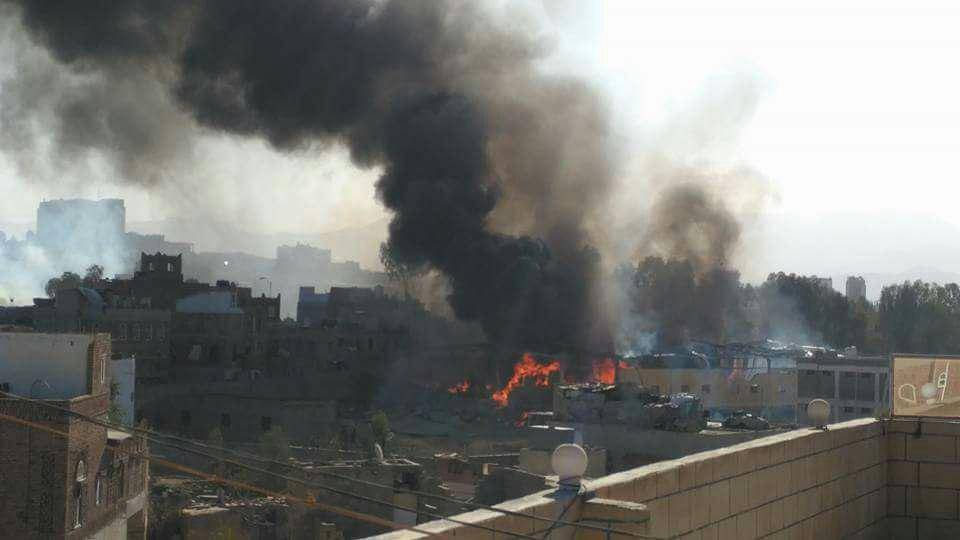 قتلى وجرحى من الحوثيين بقصف جوي للتحالف استهدف معسكر الاشغال العسكرية بصنعاء