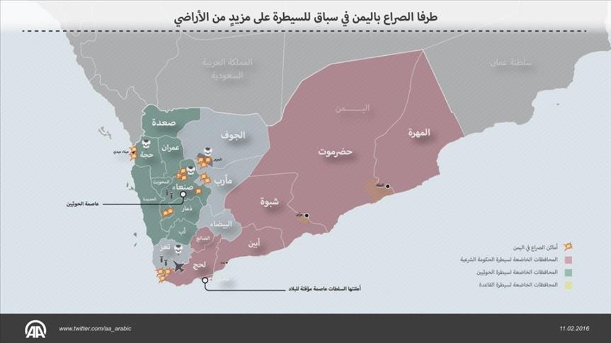 طرفا الصراع باليمن.. في سباق للسيطرة على مزيدٍ من الأراضي (إنفوجرافيك)