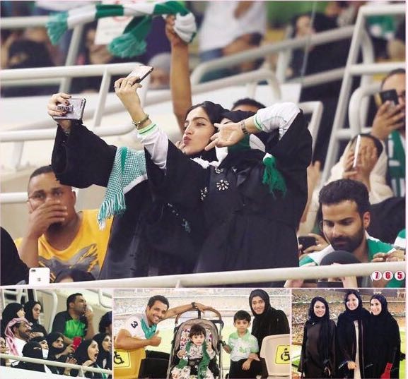 المرأة السعودية لأول مرة بالملاعب