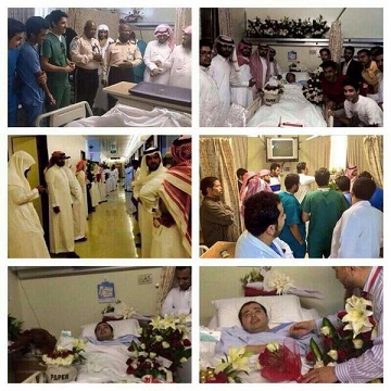 تغريدة شاب «مشلول» تهز مشاعر السعوديين والزوار يتوافدون لزيارته بينهم مشاهير وامراء (صور وفيديو)