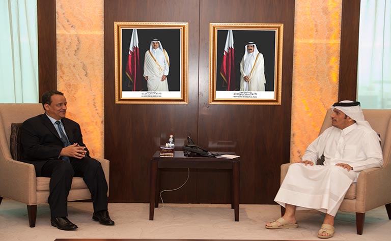 وزير الخارجية القطري يلتقي ولد الشيخ لبحث مستجدات الأوضاع