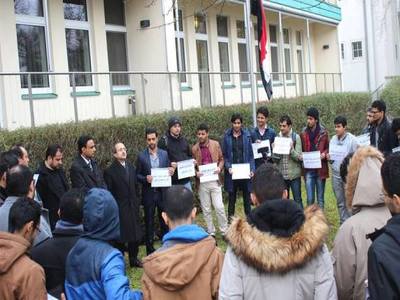 احتجاجات طلابية في ألمانيا ضد التعليم العالي في اليمن..