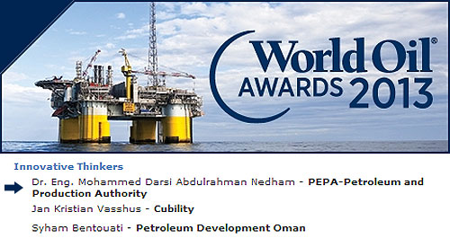 يمني يفوز بالمركز الأول على مستوى العالم في نهائي جائزة النفط العالمية (World Oil AWARD 2013)
