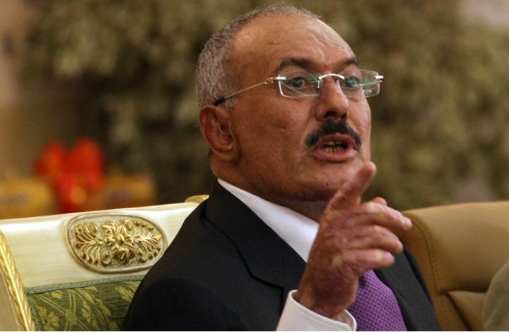 علي عبدالله صالح في دار الرئاسة 2012 (ارشيف)