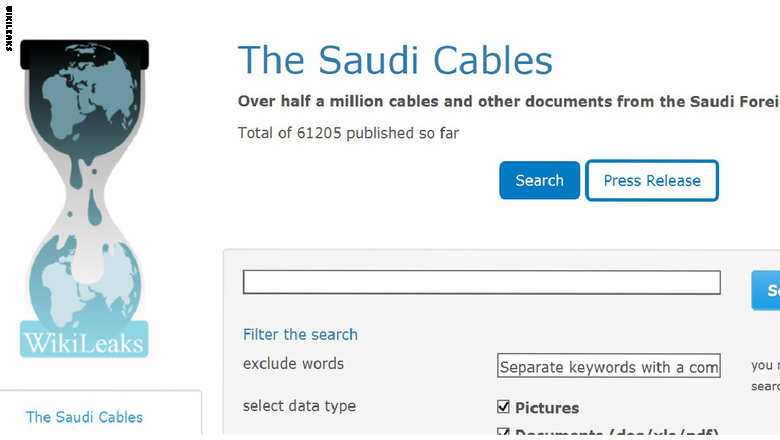 ويكيليكس ينشر أسرار الخارجية السعودية 70000 الدفعة الأولى من أصل 500000 وثيقة وبرقية مسربة