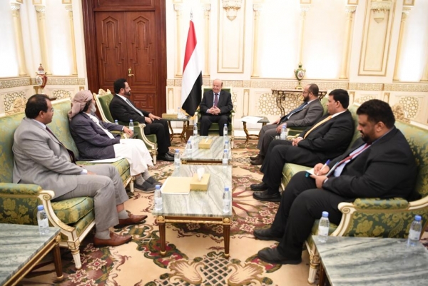 لقاء الرئيس هادي بمحافظي محافظات إقليم سبأ