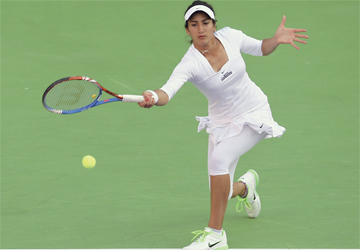 اللاعبة النبهاني خلال مشاركتها الأخيرة في بطولة قطر. روتيرز