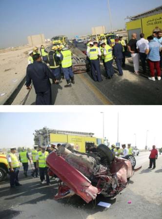 حادث مروري مروع يودي بحياة اسره يمنيه بعد دخولها البحرين بـ 56 دقيقه