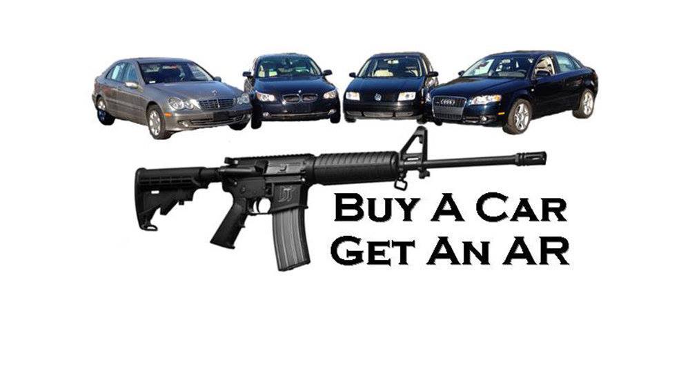 اشتري سيارة واحصل على قطعة سلاح مجانا