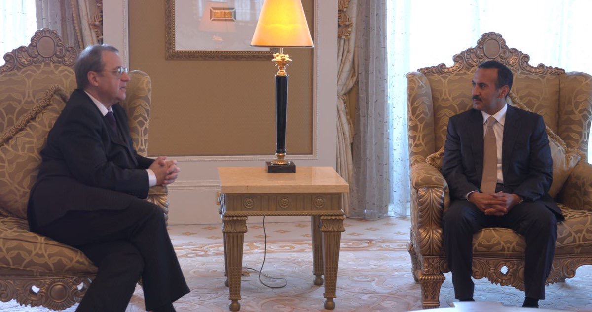 ‏أحمد علي عبدالله صالح يلتقي نائب وزير الخارجية الروسي لتقديم العزاء بوفاة والده