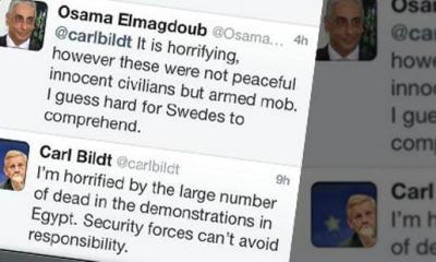 وزير خارجية السويد يؤدب السفير المصري وينتصر للإخوان المسلمين ويعري نظام الانقلاب
