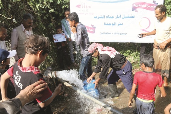 مشروع قطري لتوفير مياه الشرب لـ 136 ألف يمني بمدينة تعز